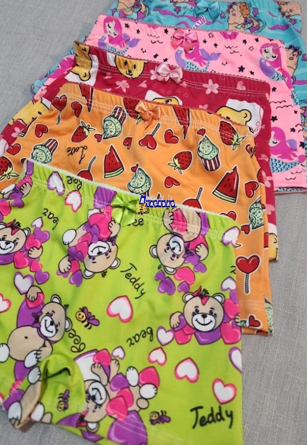 Kit Calcinha Infantil Shortinho Estampada