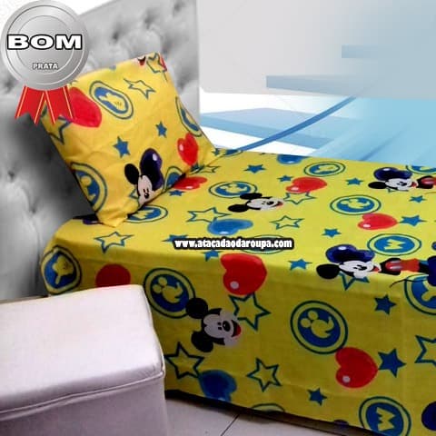 Lençol e Fronha Poliéster Infantil 1,50x2,30