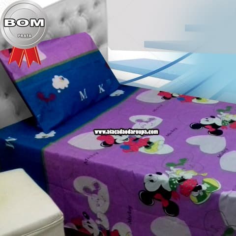 Lençol e Fronha Poliéster Infantil 1,50x2,30