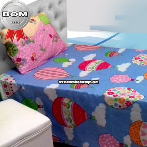 Lençol e Fronha Poliéster Infantil 1,50x2,30