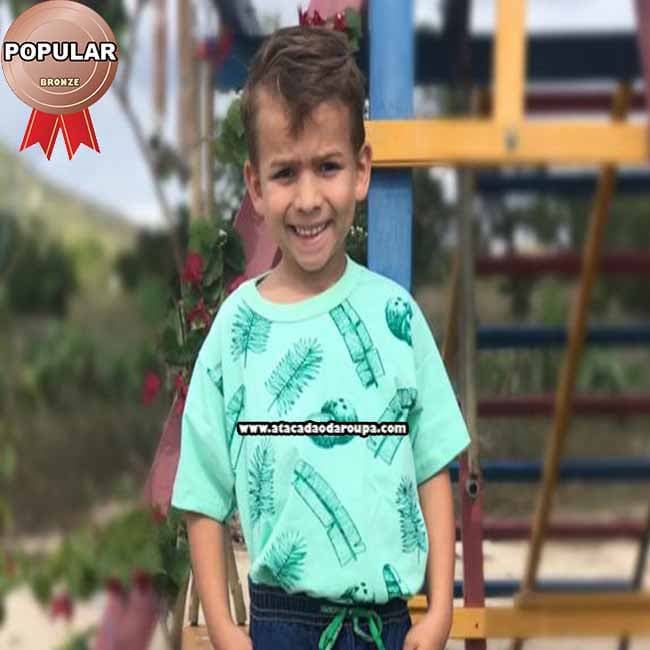 Camisa infantil algodão estampada