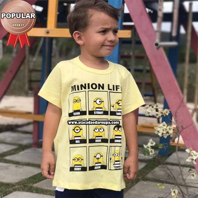 Camisa infantil algodão estampada