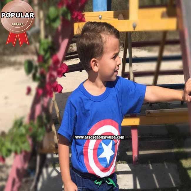 Camisa infantil algodão estampada
