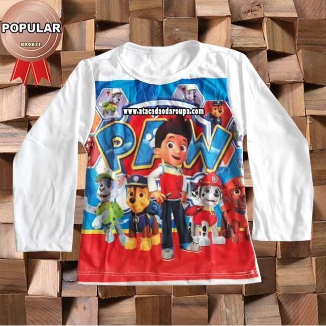Camisa Masculina Infanto Juvenil Manga Longa