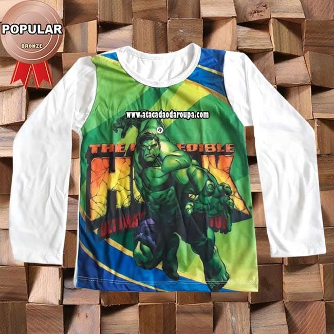 Camisa Masculina Infanto Juvenil Manga Longa