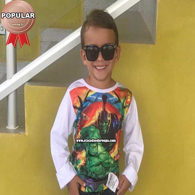 Camisa Masculina Infanto Juvenil Manga Longa