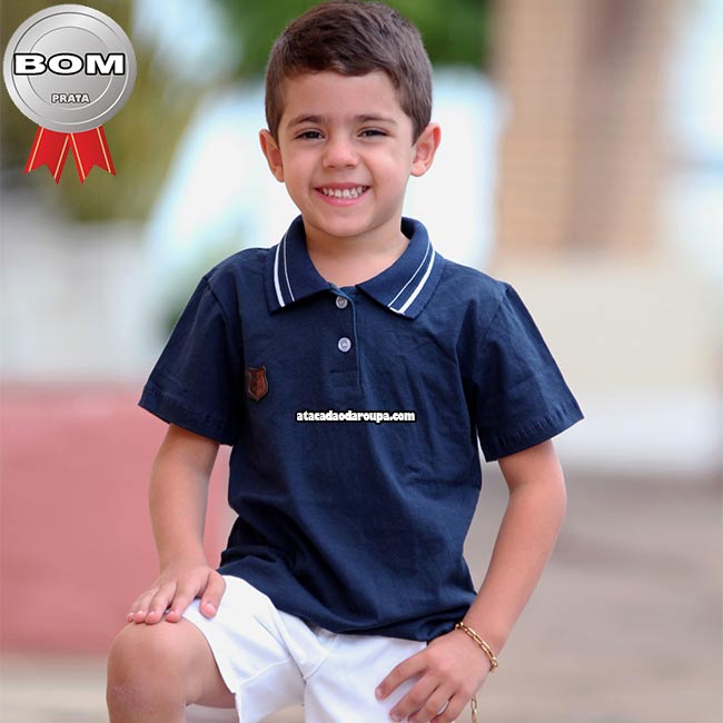 Camisa Gola Polo Infantil Algodão