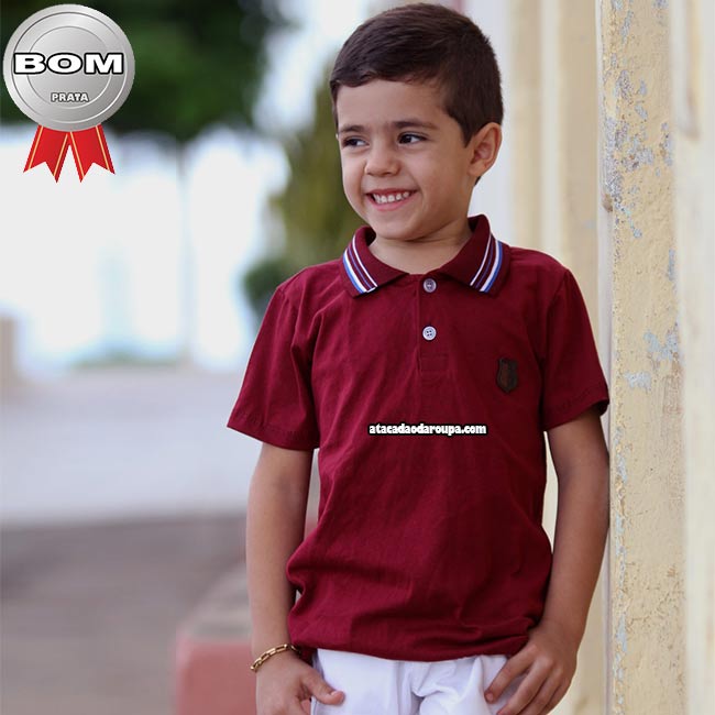 Camisa Gola Polo Infantil Algodão