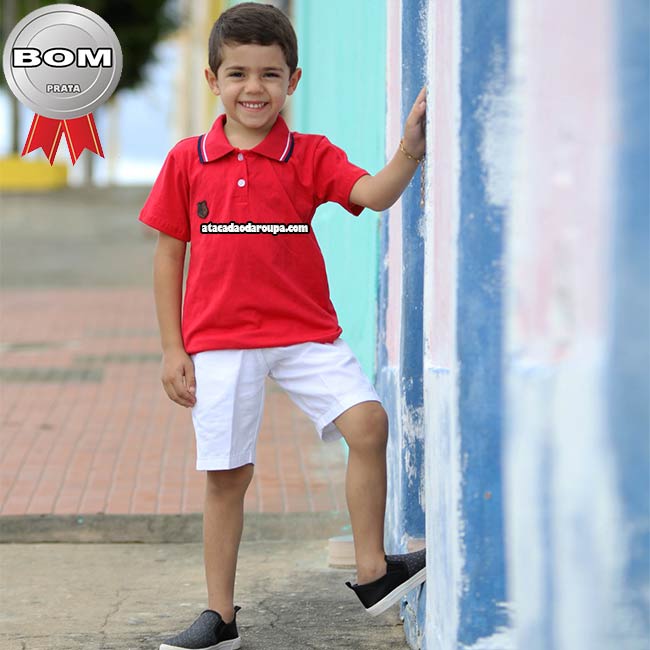 Camisa Gola Polo Infantil Algodão