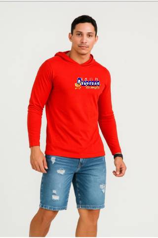 Camisa Manga Longa Liso e Capuz