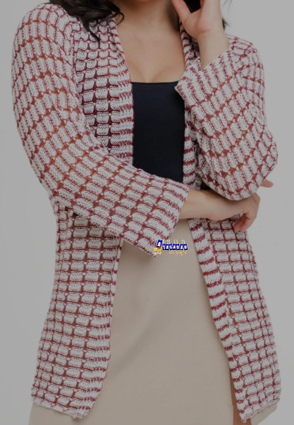 Casaco Cardigan Tricot Feminino