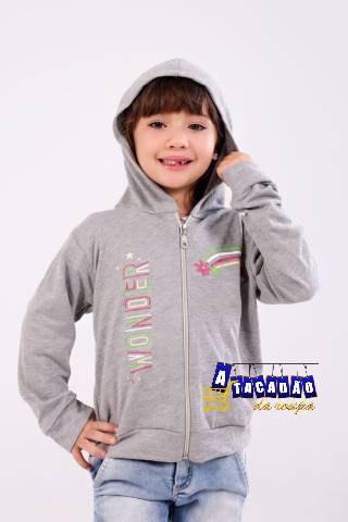 Casaco Infantil Feminino Capuz Moletinho