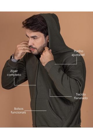 Casaco Moletom Com Capuz Masculino