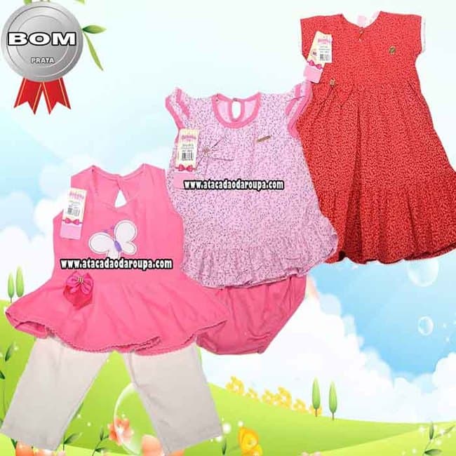 Conjuntinhos e Vestidinhos de Bebê Bebeka Baby 4 A 12 Meses