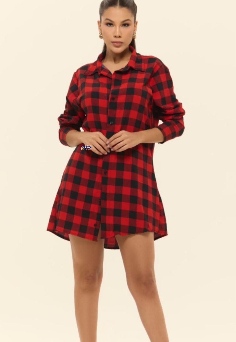Chemise Feminina Xadrez