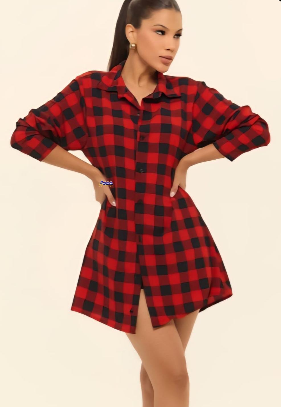 Chemise Feminina Xadrez Chemise Feminina Xadrez