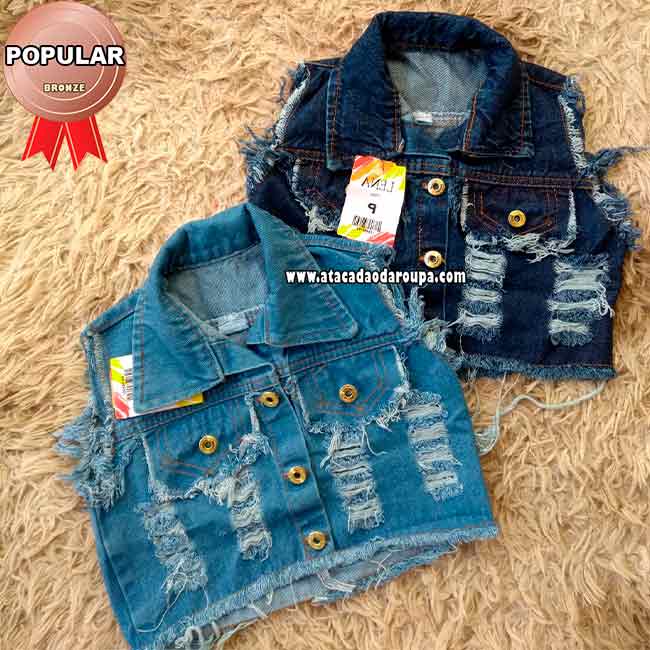 Colete Infantil Jeans 2 a 6 Anos