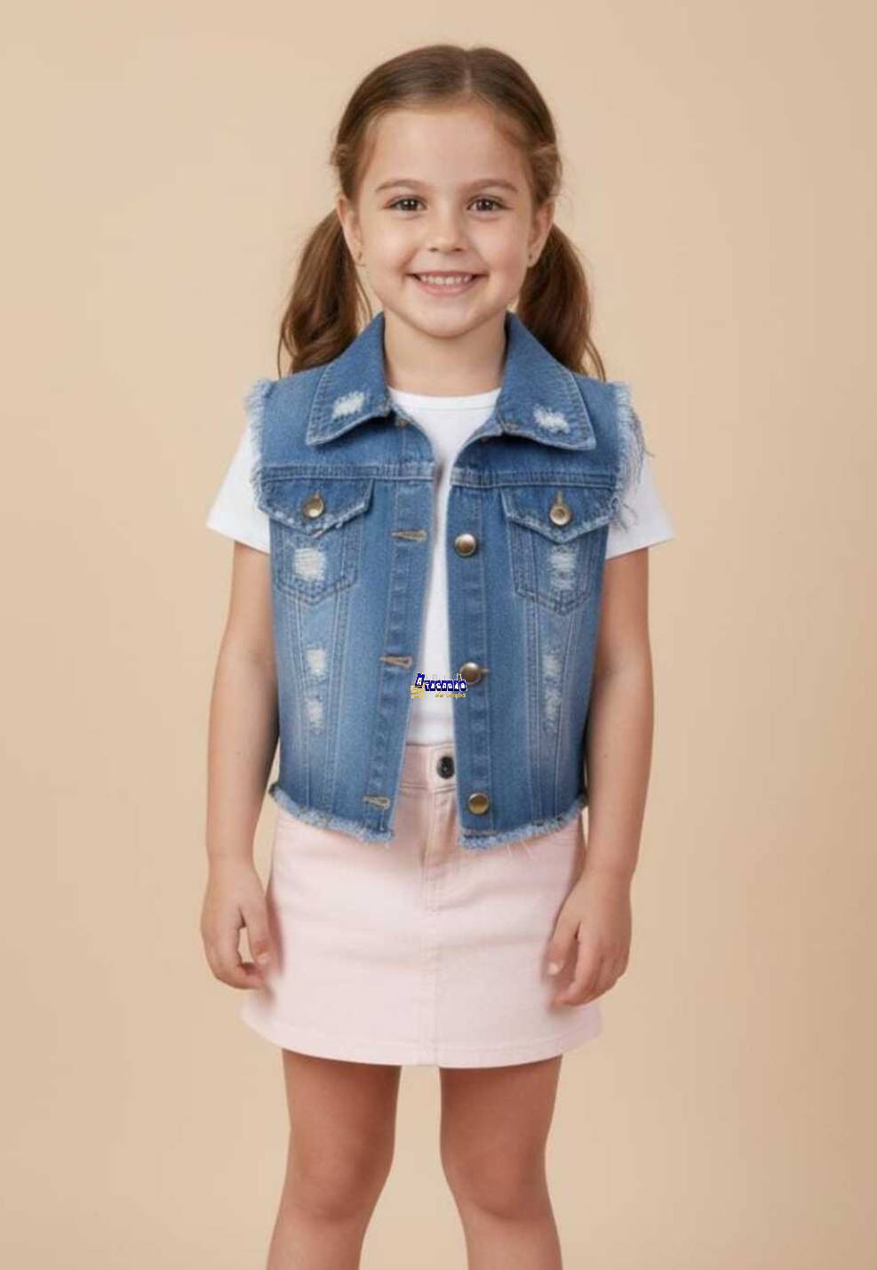 Colete Jeans Infantil Destroyed