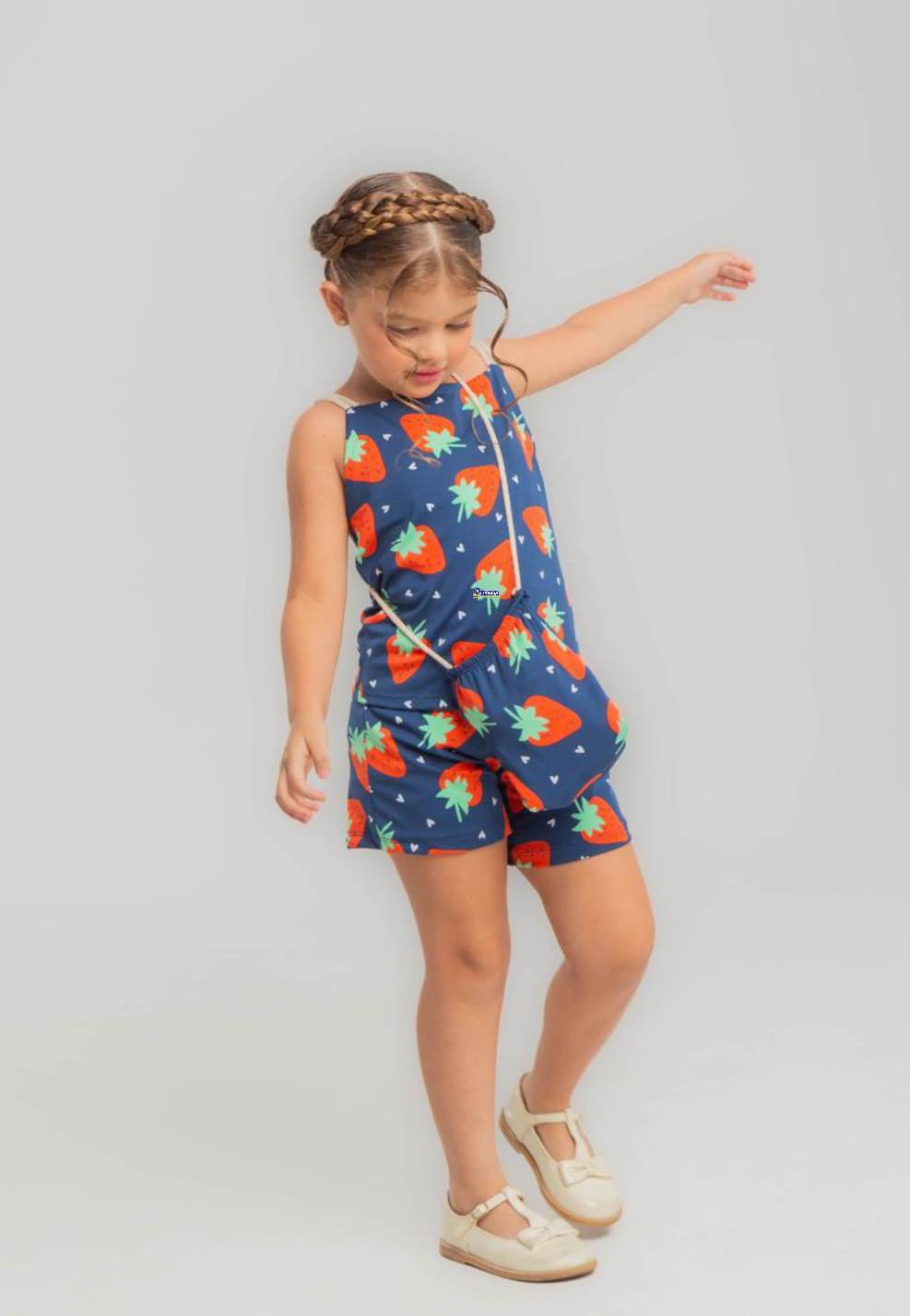 Conjunto Short Sara Infantil 3 Pecas
