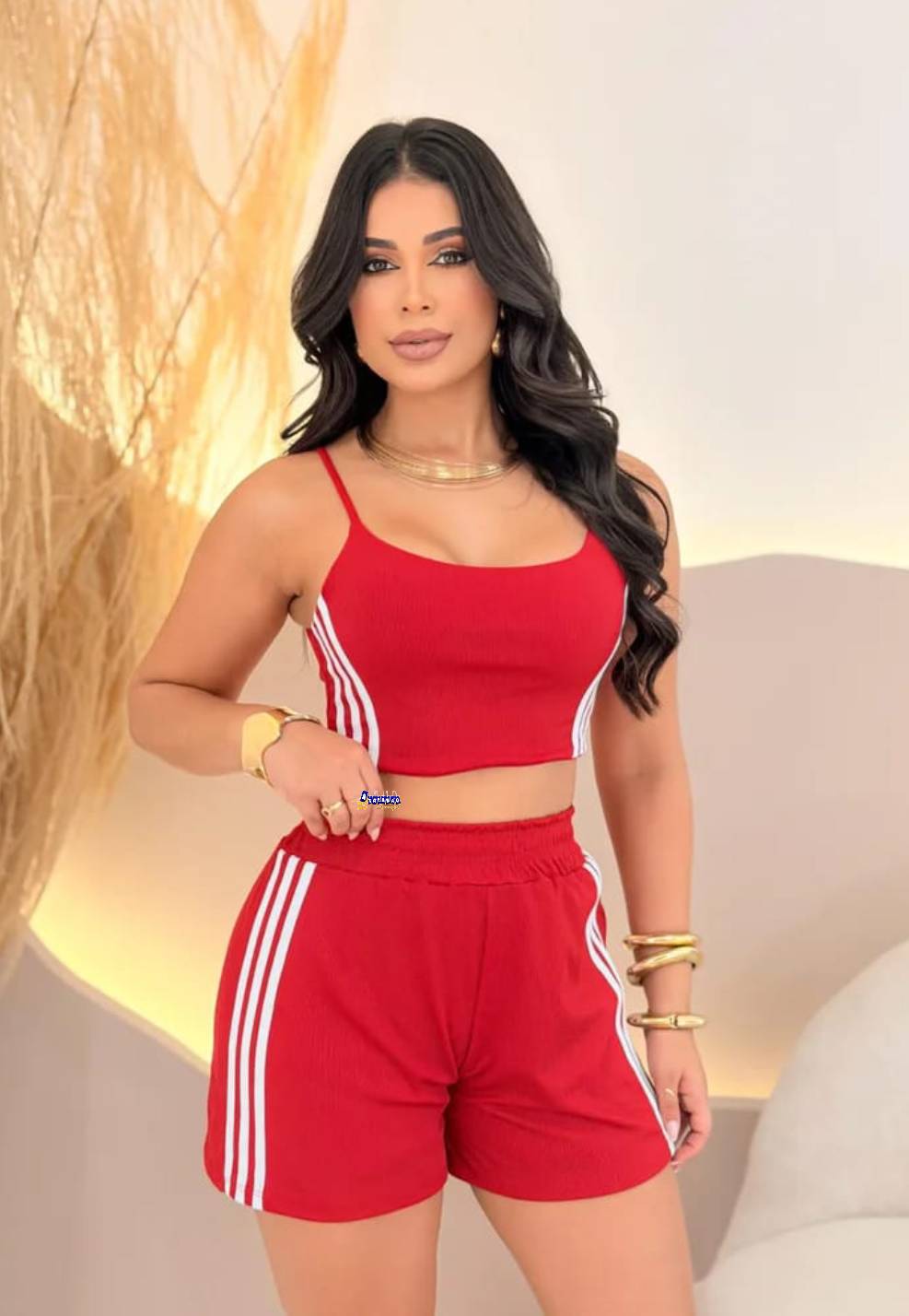Conjunto Feminino Casual Listras Conjunto Feminino Casual Listras
