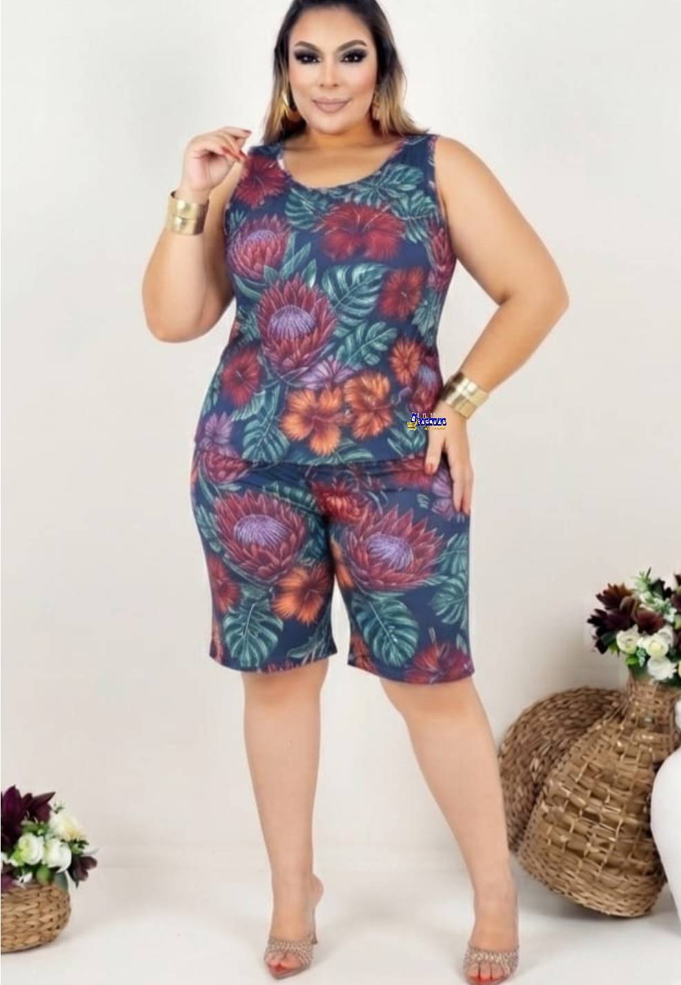 Conjunto Feminino Plus Size Estampado