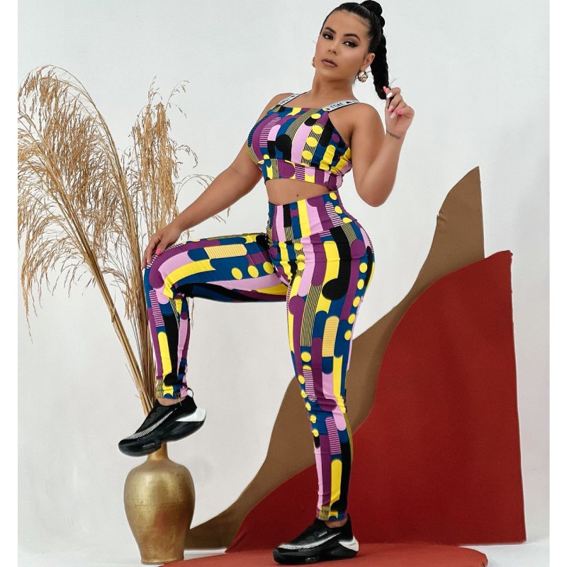Conjunto Fitness Feminino Estampado