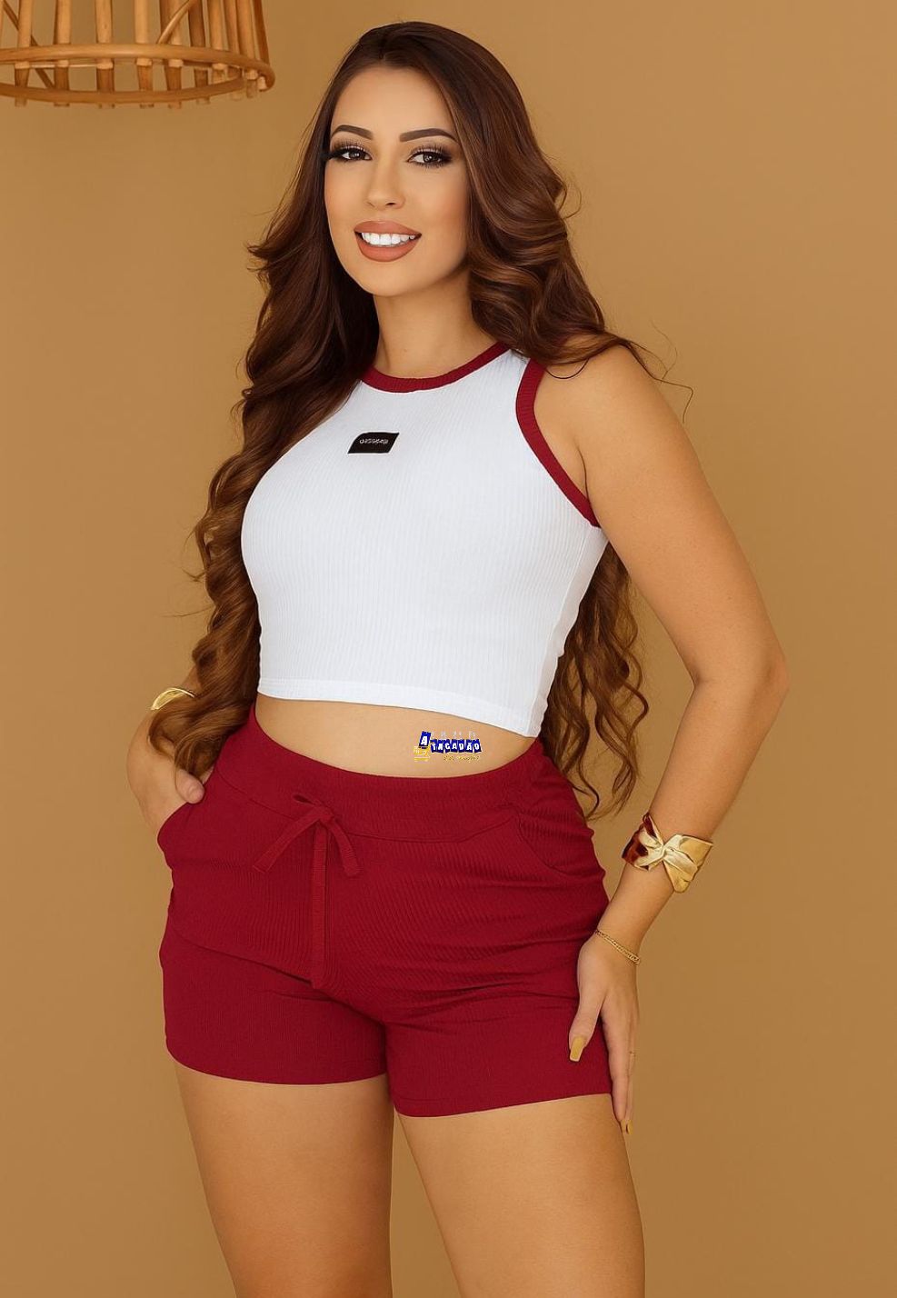 Conjunto Short Suede Caneladinho