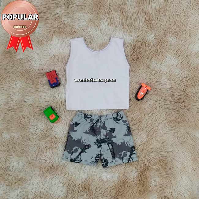 Conjuntinho Infantil Tactel e Algodão 1 a 4 Anos