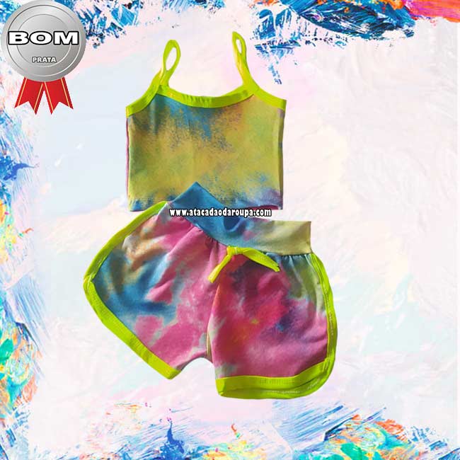 Conjuntinhos Infantil Tie Dye P/M/G 1 a 6 Anos 