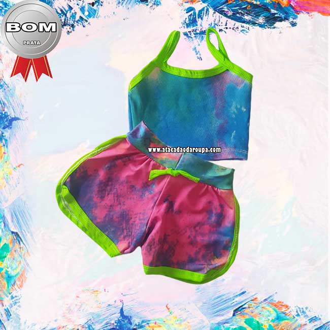 Conjuntinhos Infantil Tie Dye P/M/G 1 a 6 Anos 