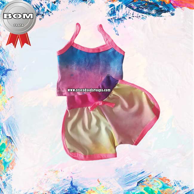 Conjuntinhos Infantil Tie Dye P/M/G 1 a 6 Anos 