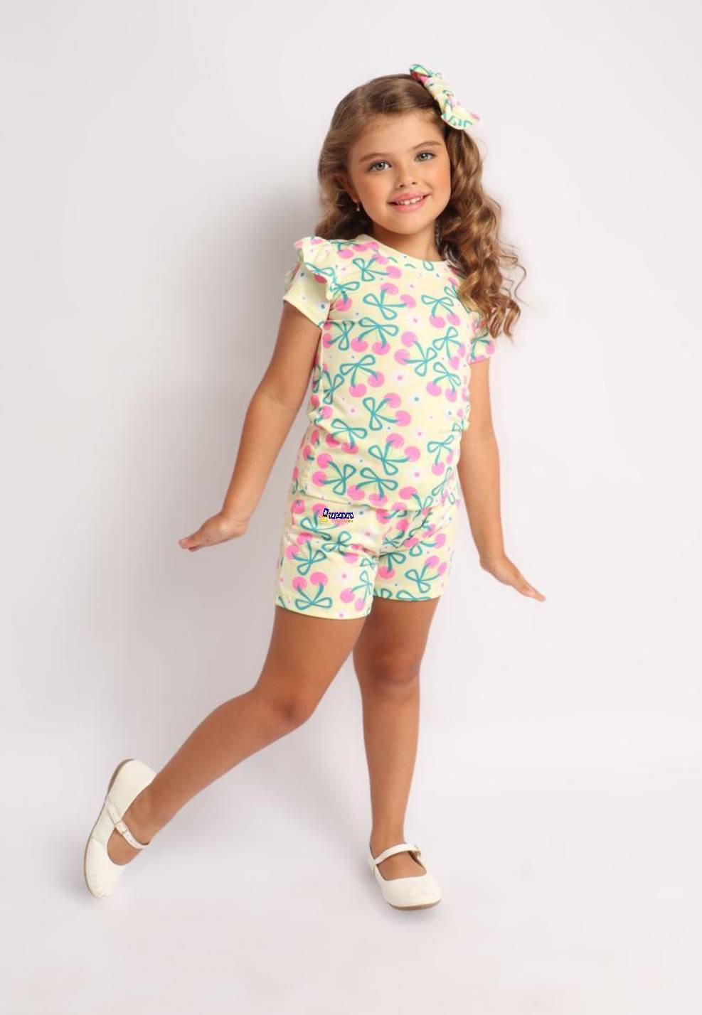 Conjunto Infantil Babadinho  Com Laço De Cabelo