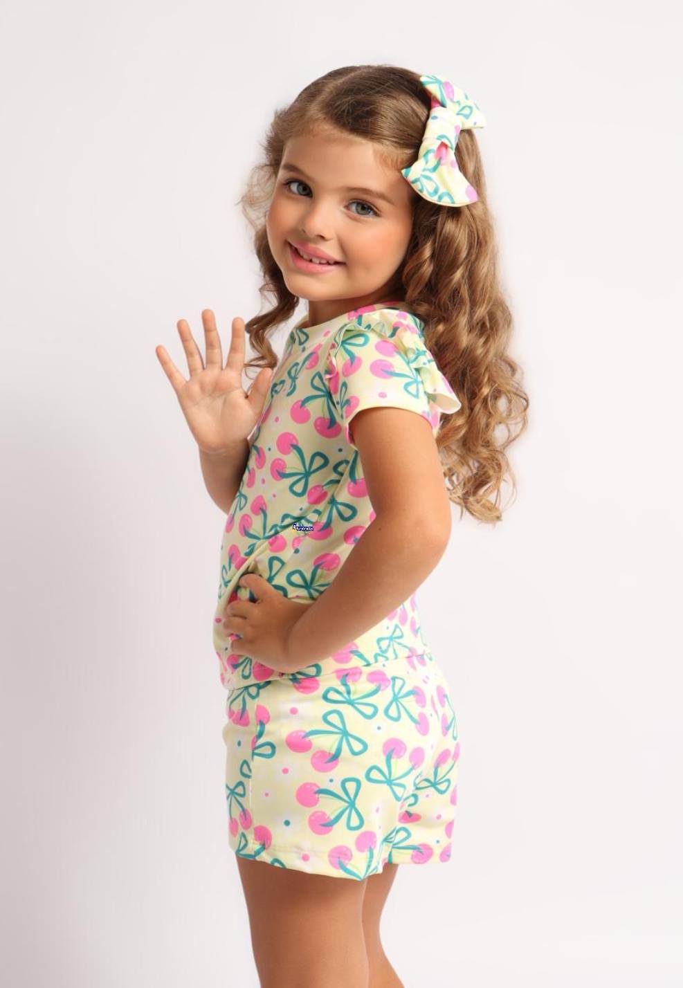 Conjunto Infantil Babadinho  Com Laço De Cabelo
