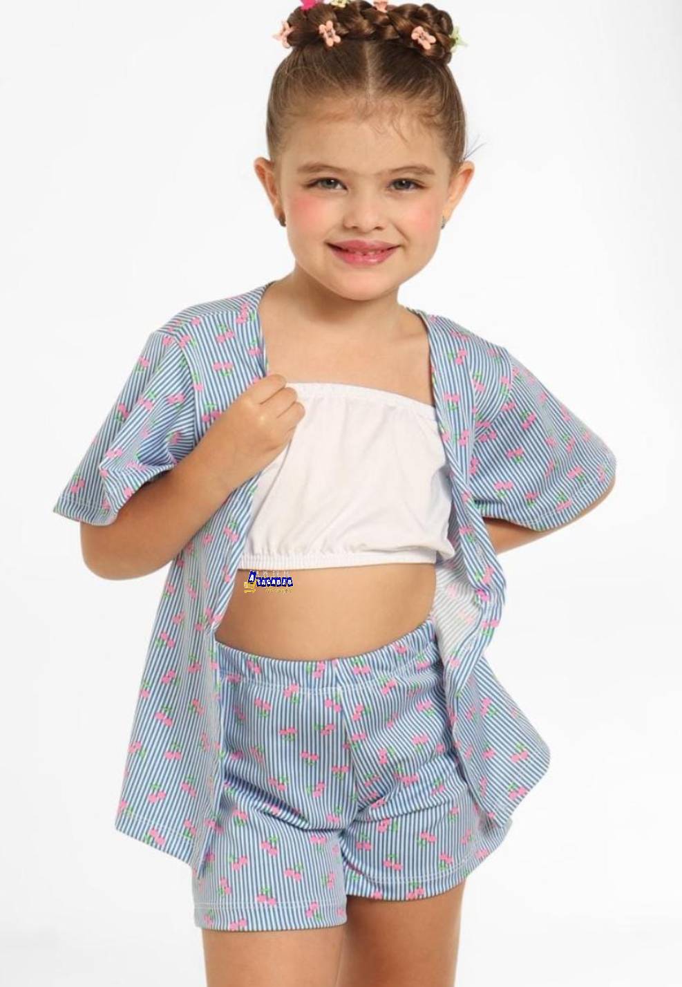 Conjunto Infantil Kimono Top E Short