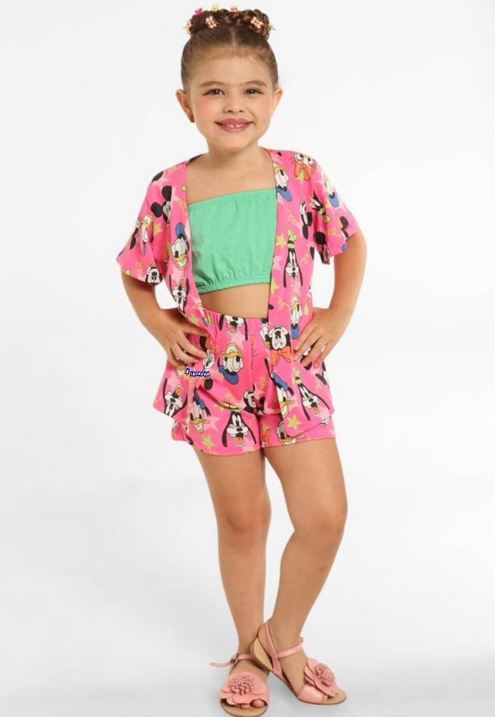 Conjunto Infantil Kimono Top E Short