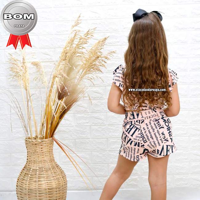 Conjunto Short Infantil Estampado 4 a 8 Anos