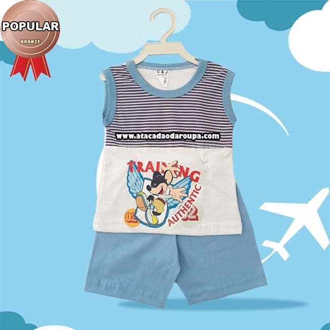Conjunto Infantil Regata Algodão 1 a 2 Anos