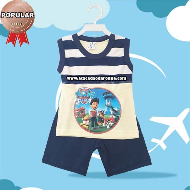 Conjunto Infantil Regata Algodão 1 a 2 Anos