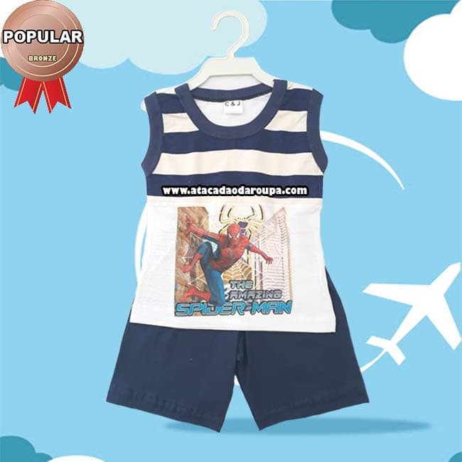 Conjunto Infantil Regata Algodão 1 a 2 Anos
