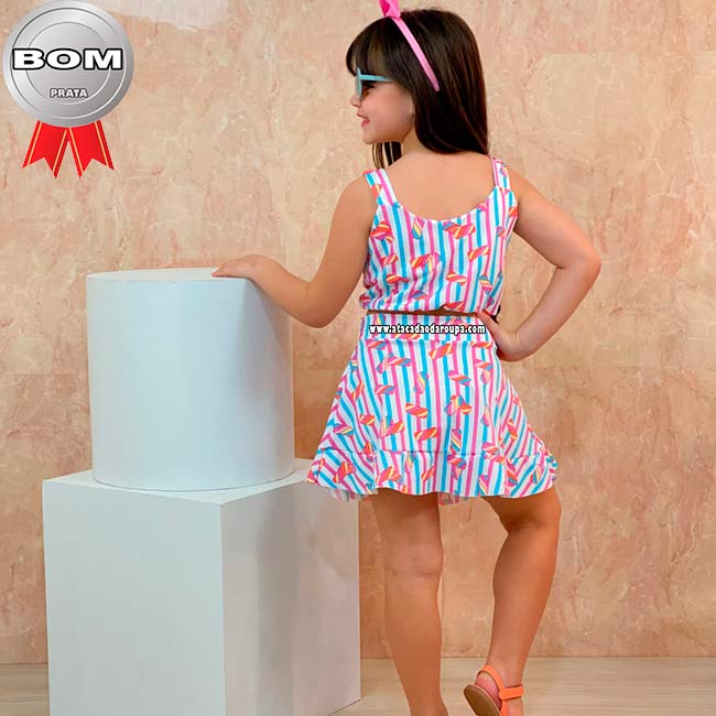 Conjunto Infantil Saia Summerplex 5 a 9 Anos