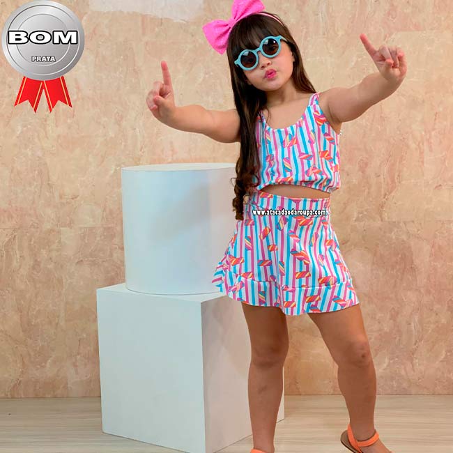 Conjunto Infantil Saia Summerplex 5 a 9 Anos