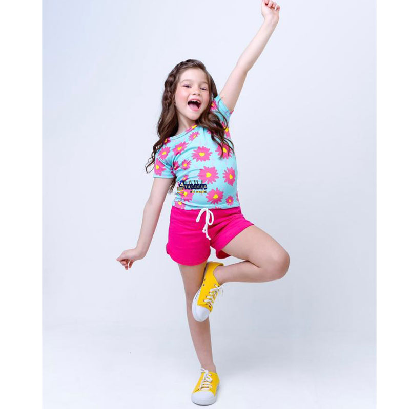 Conjunto Menina Blusa E Short Moletinho