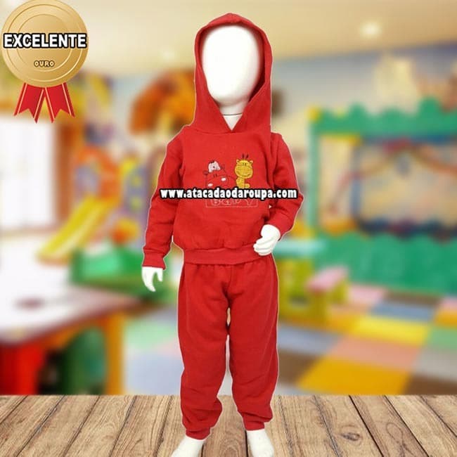 Conjunto Moletom Infantil com Capuz P/M/G 2 4 e 6 anos