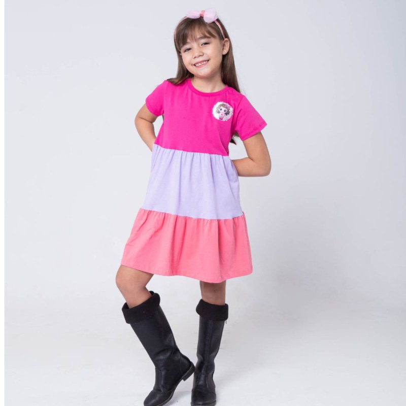 Vestido 3 marias Colorido Infantil