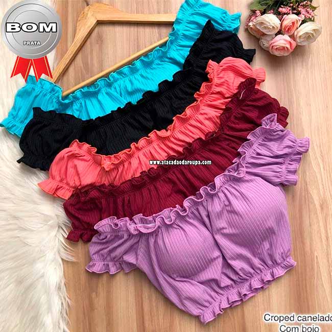 Cropped Liso com Bojo Liso