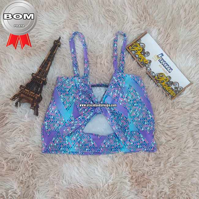 Cropped Estampado Suplex com Bojo G