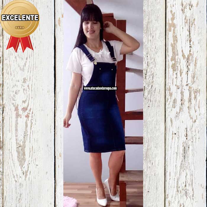 Jardineira Jeans Feminina