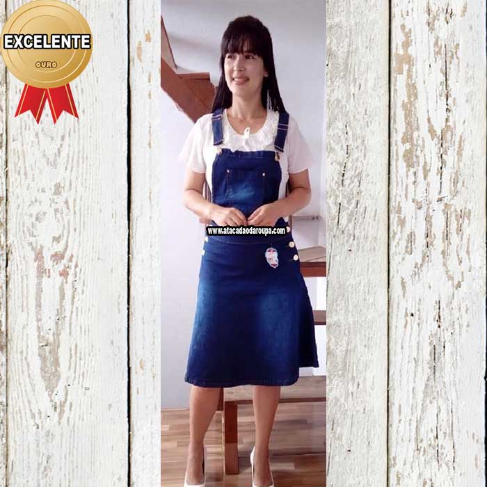 Jardineira Jeans Feminina