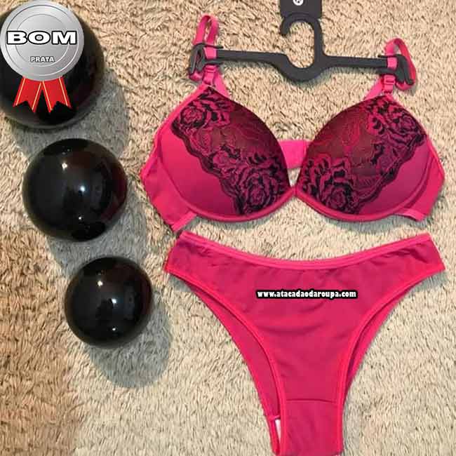 Lingerie de Microfibra com detalhes de renda