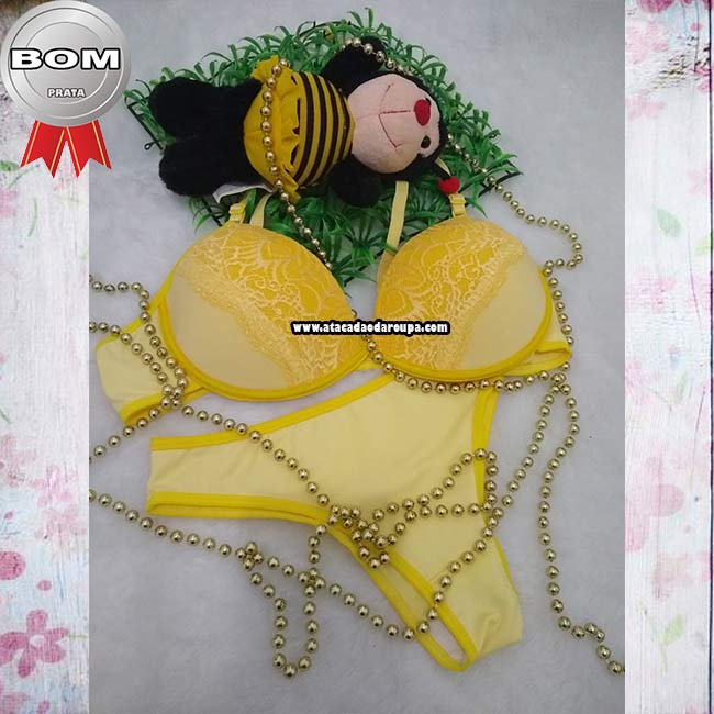 Lingerie de Microfibra com detalhes de renda